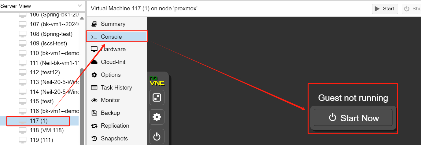 жаңа proxmox vm іске қосыңыз